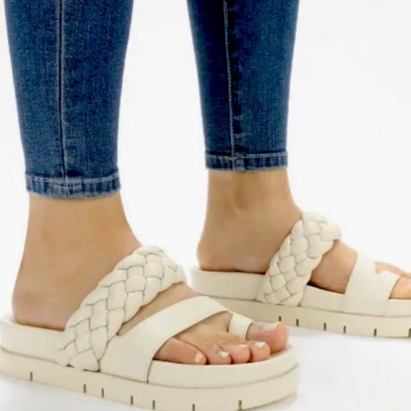 Sam & Libby Shoes - ❤️Sam &Libby Adelia Braided Footbed Sandals Ivory White Leather Beach Size 9 NWT
